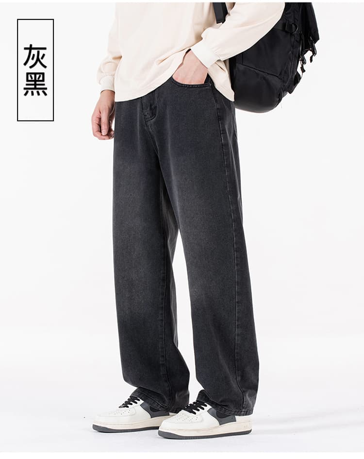 넓은 다리 새로운 아메리칸 높음 거리 넓은 다리 청바지 남성 봄 가을 겨울 워싱 마 오래된 조수 브랜드 악당 잘 생긴 스트레이트 루즈핏 상세 이미지 17