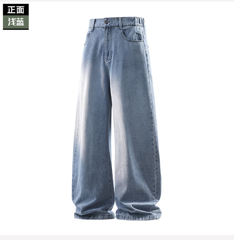 넓은 다리 가을 겨울 새로운 아메리칸 높음 거리 넓은 다리 청바지 남자 봄 가을 워싱 마 오래된 조수 브랜드 악당 잘 생긴 스트레이트 루즈핏 상세 이미지 11
