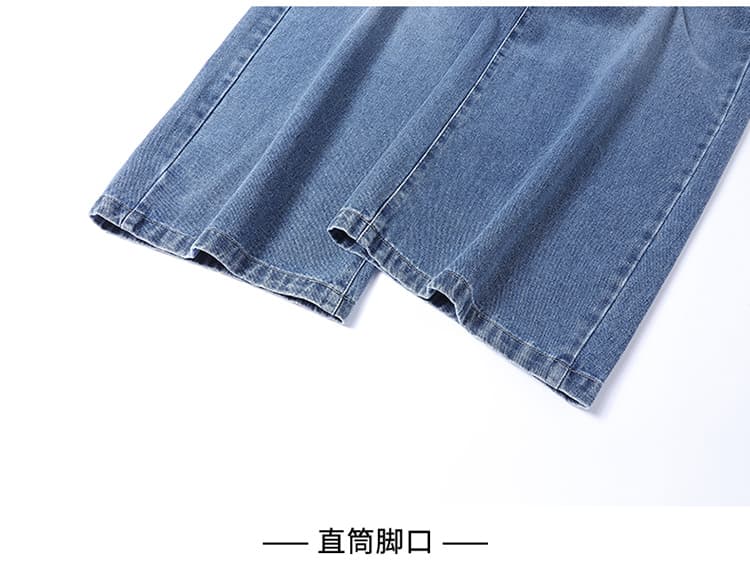 넓은 다리 가을 겨울 새로운 아메리칸 높음 거리 넓은 다리 청바지 남자 봄 가을 워싱 마 오래된 조수 브랜드 악당 잘 생긴 스트레이트 루즈핏 상세 이미지 19