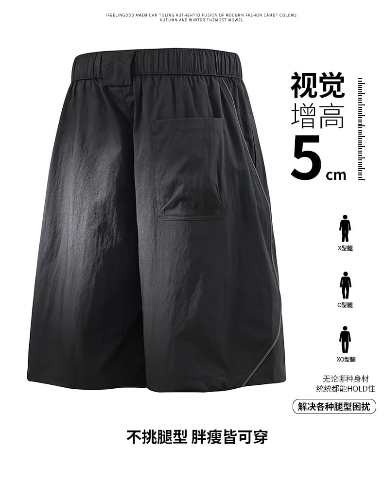 국경 간 여름 단색 루즈핏 얇은 스타일 캐주얼 반바지 소년 스트레이트 통기성 오부 바지 6 점 바지 운동 반바지 상세 이미지 2