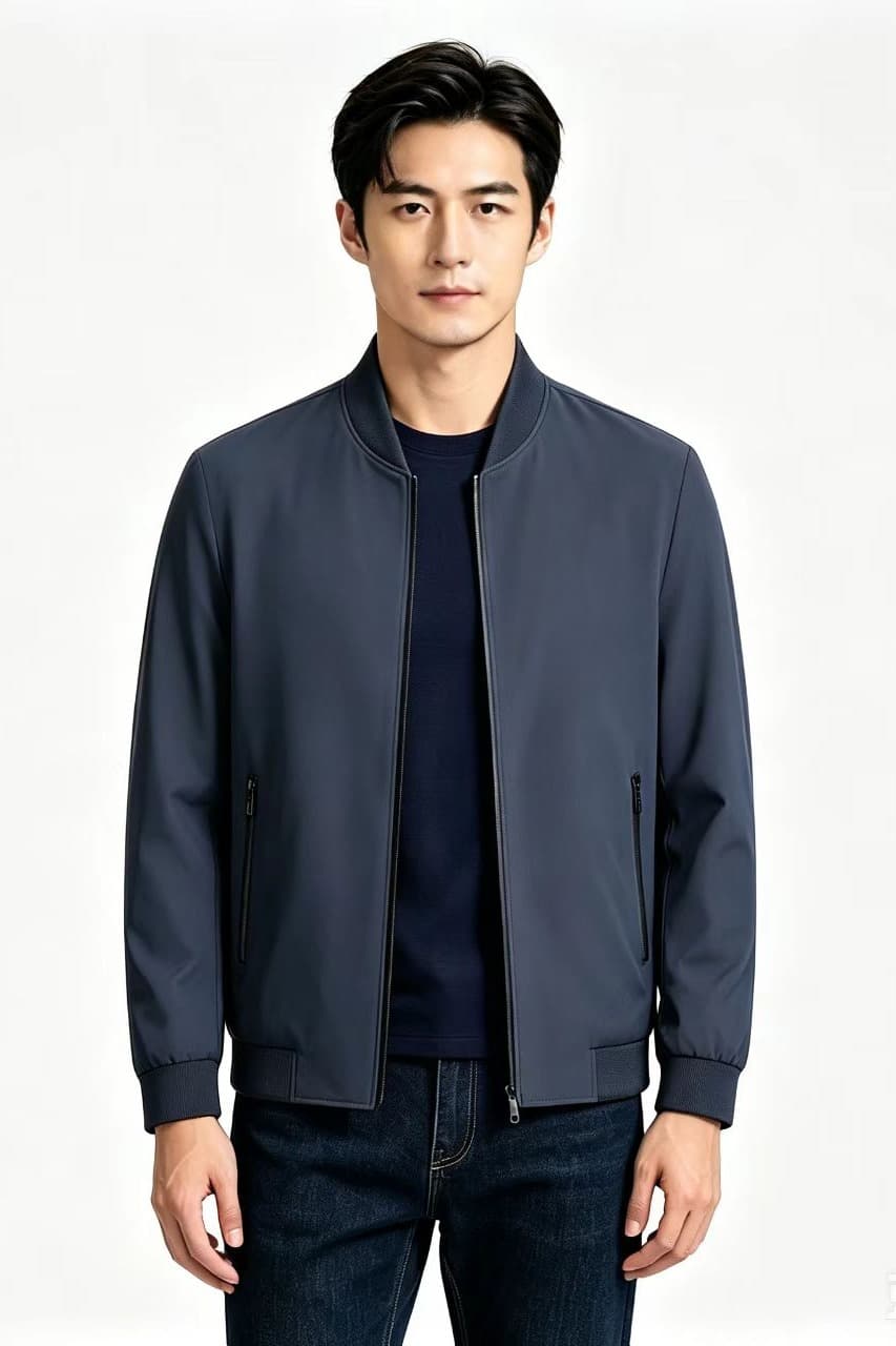 개체 품질 중년 남성 봄 가을 재킷 아빠 로드 중 새로운 트렌드 야구 스타일 칼라 트렌드 패션 캐주얼 긴팔 이미지 6