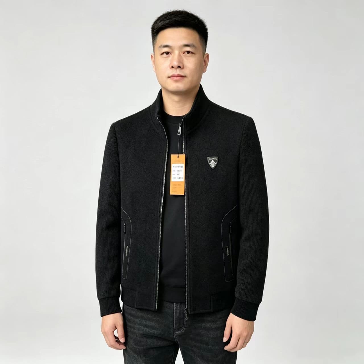 개체 높은 품질 중노년 가을 겨울 캐주얼 스탠드 칼라 자켓 남성 비즈니스 트렌드 모직 의류 쇼트 스타일 재킷