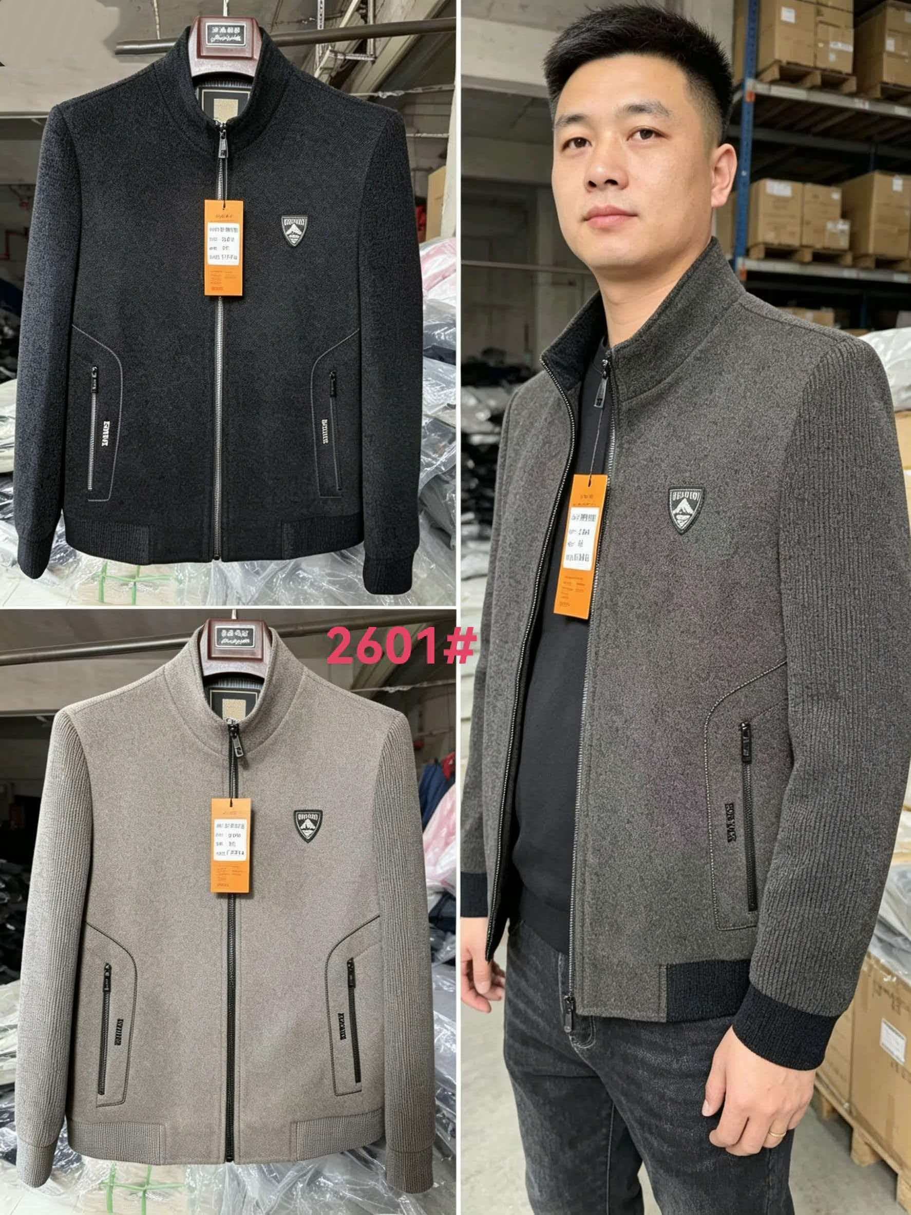 개체 높은 품질 중노년 가을 겨울 캐주얼 스탠드 칼라 자켓 남성 비즈니스 트렌드 모직 의류 쇼트 스타일 재킷 상세 이미지 1
