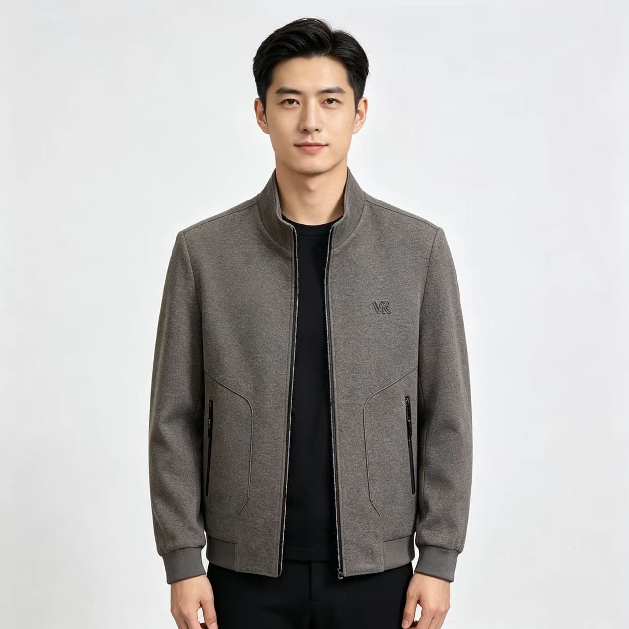 개체 스탠드 칼라 남성 모직 재킷 빛 비즈니스 높은 품질 모직 코트 중년 보온 가을 겨울 잭 재킷 이미지 3