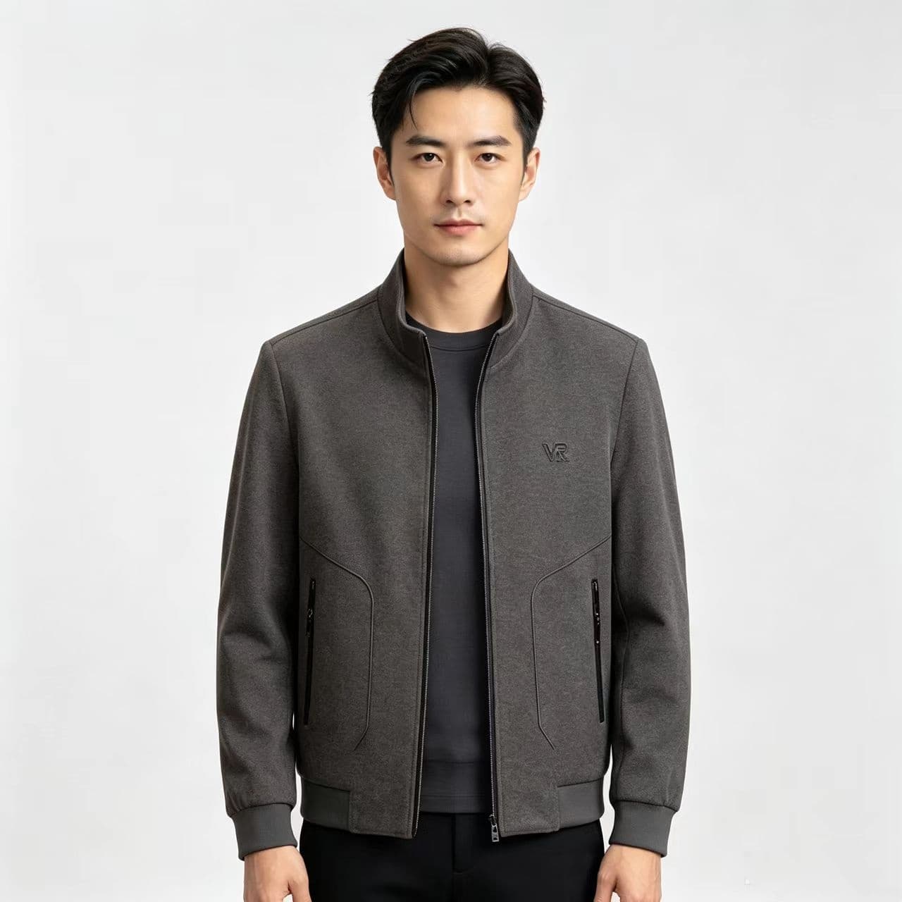 개체 스탠드 칼라 남성 모직 재킷 빛 비즈니스 높은 품질 모직 코트 중년 보온 가을 겨울 잭 재킷 이미지 5