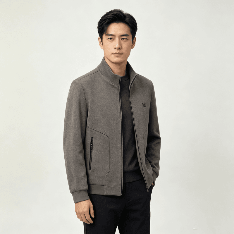 개체 스탠드 칼라 남성 모직 재킷 빛 비즈니스 높은 품질 모직 코트 중년 보온 가을 겨울 잭 재킷 상세 이미지 8