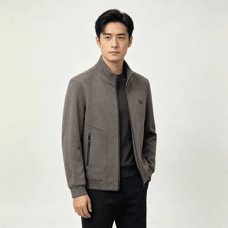 개체 스탠드 칼라 남성 모직 재킷 빛 비즈니스 높은 품질 모직 코트 중년 보온 가을 겨울 잭 재킷 상세 이미지 9
