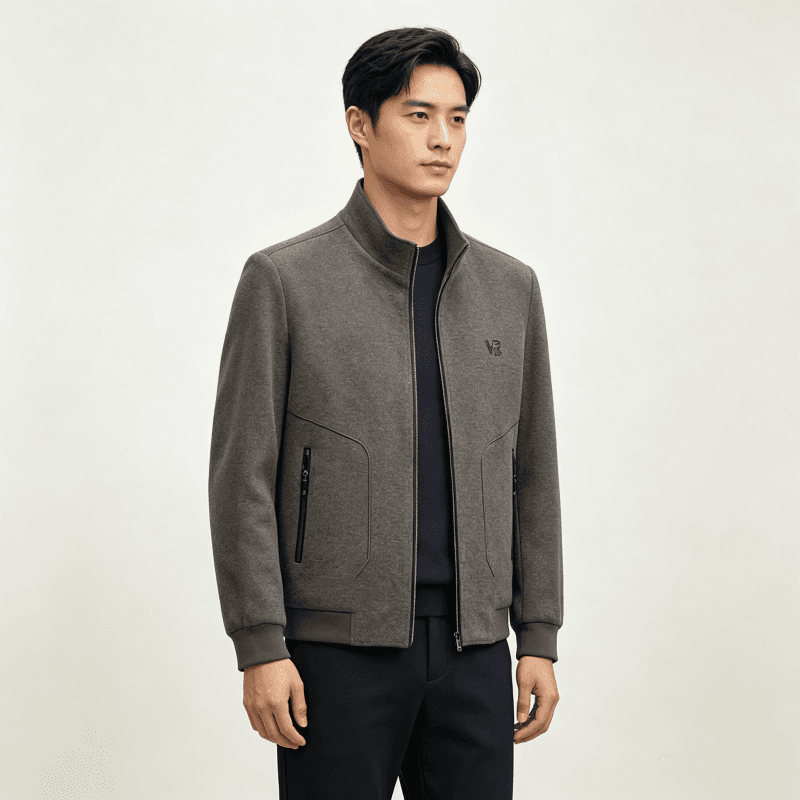 개체 스탠드 칼라 남성 모직 재킷 빛 비즈니스 높은 품질 모직 코트 중년 보온 가을 겨울 잭 재킷 상세 이미지 10
