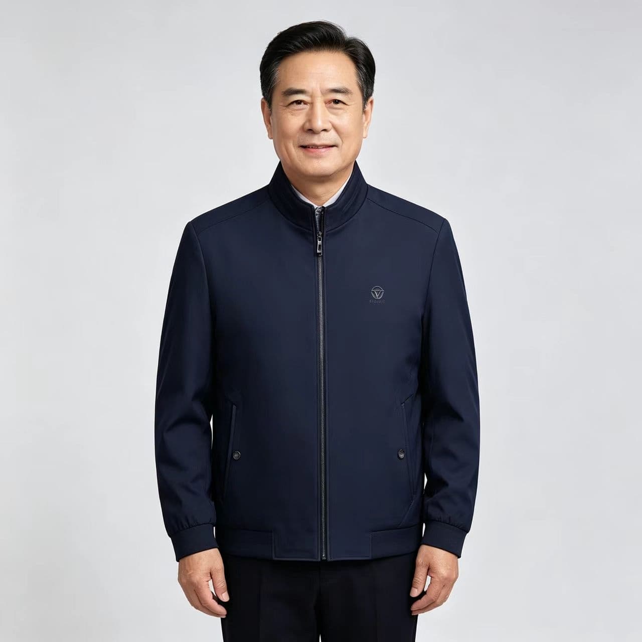 개체 스탠드 칼라 남성 모직 재킷 빛 비즈니스 높은 품질 모직 코트 중년 보온 가을 겨울 잭 재킷 이미지 2