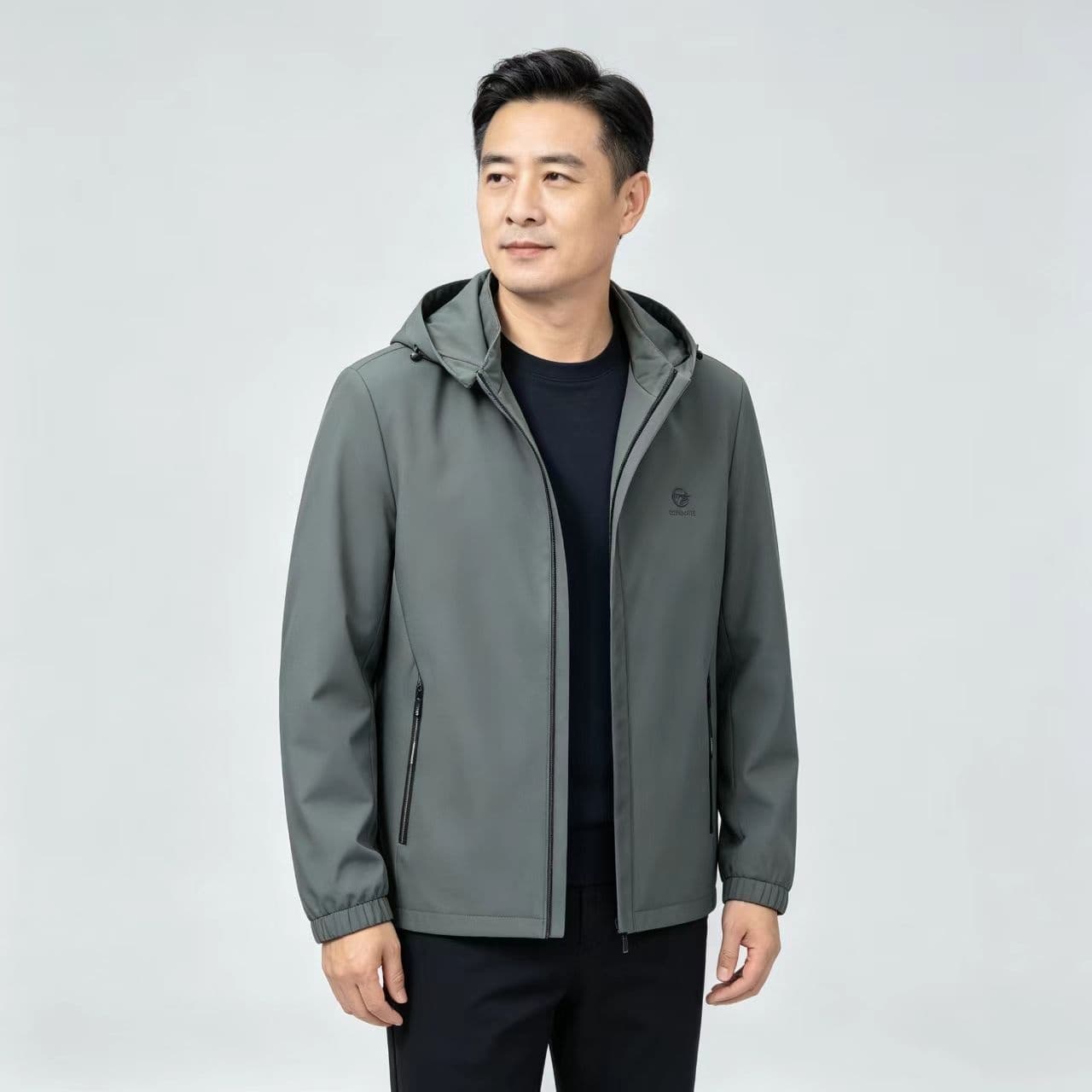 개체 가을 겨울 새로운 중노년 남성 후드 재킷 높은 품질 캐주얼 루즈핏 패치워크 트렌드 다용도 재킷 상세 이미지 4