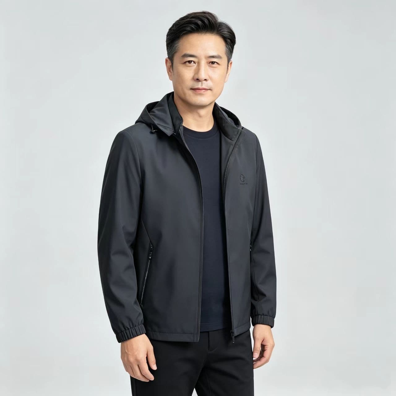 개체 가을 겨울 새로운 중노년 남성 후드 재킷 높은 품질 캐주얼 루즈핏 패치워크 트렌드 다용도 재킷 상세 이미지 5