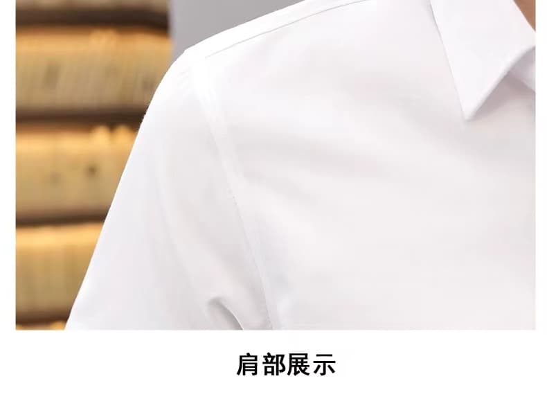 실사 여름 남성 셔츠 비즈니스 캐주얼 긍정적 인 로드 중 단색 비즈니스웨어 무료 뜨거운 저항 주름 작업복 반팔 셔츠 상세 이미지 31