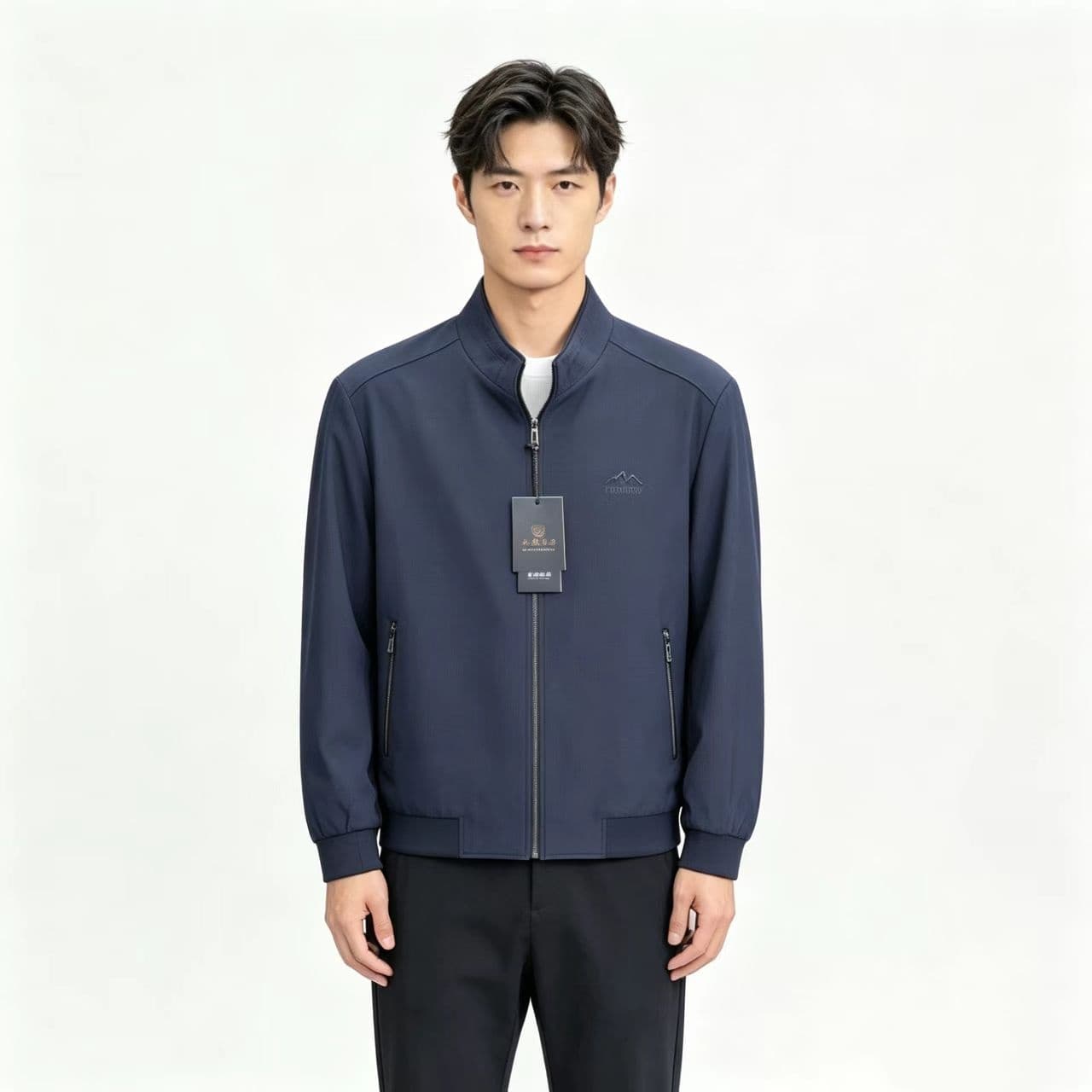 개체 새로운 스탠드 칼라 재킷 남성 봄 가을 캐주얼 아빠 로드 중 중노년 남성 트렌디 섹션 캐주얼 패션 재킷 상세 이미지 14