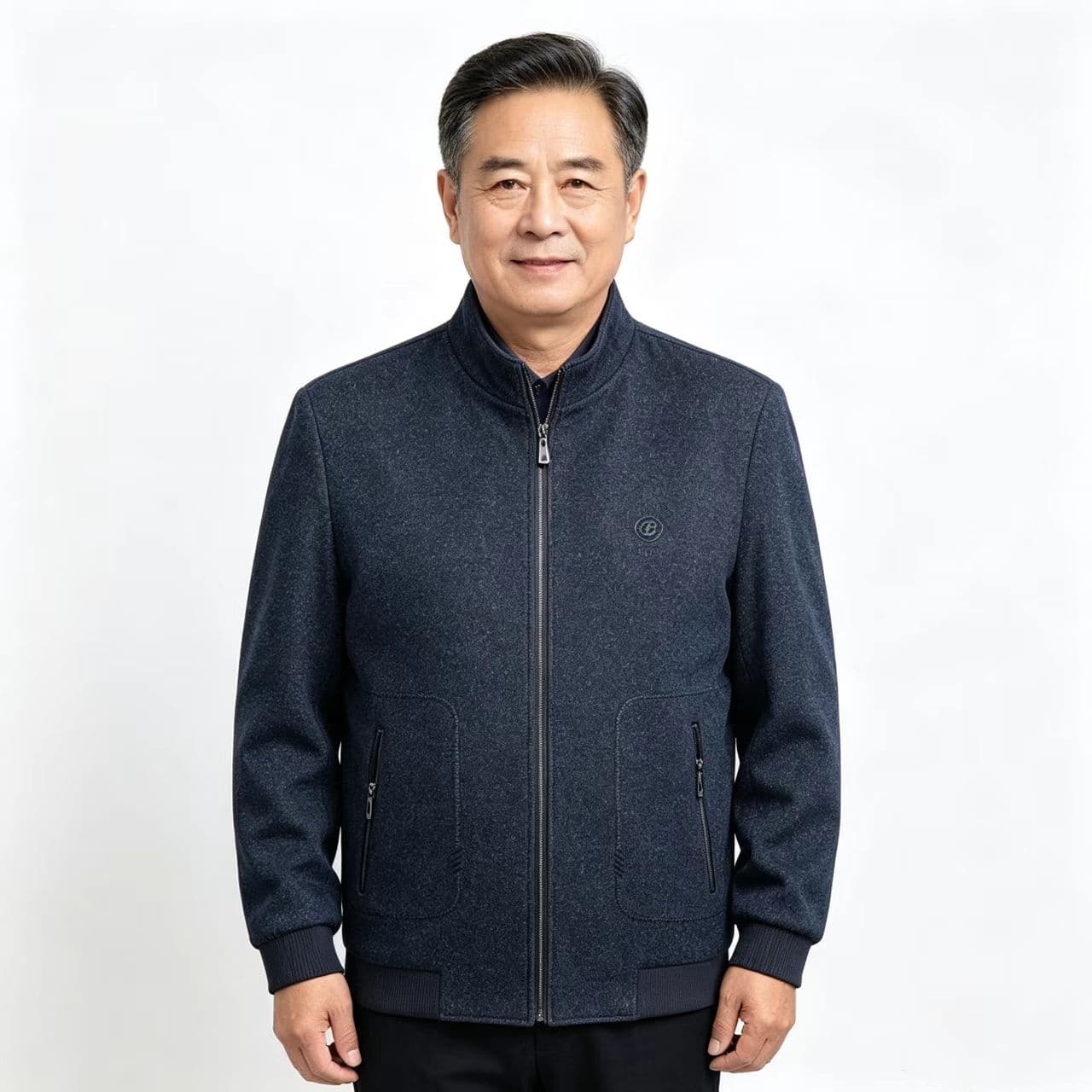 개체 새로운 봄 가을 남성 스탠드 칼라 루즈핏 비즈니스 캐주얼 중노년 아빠 로드 중 재킷 높은 품질 재킷 이미지 4