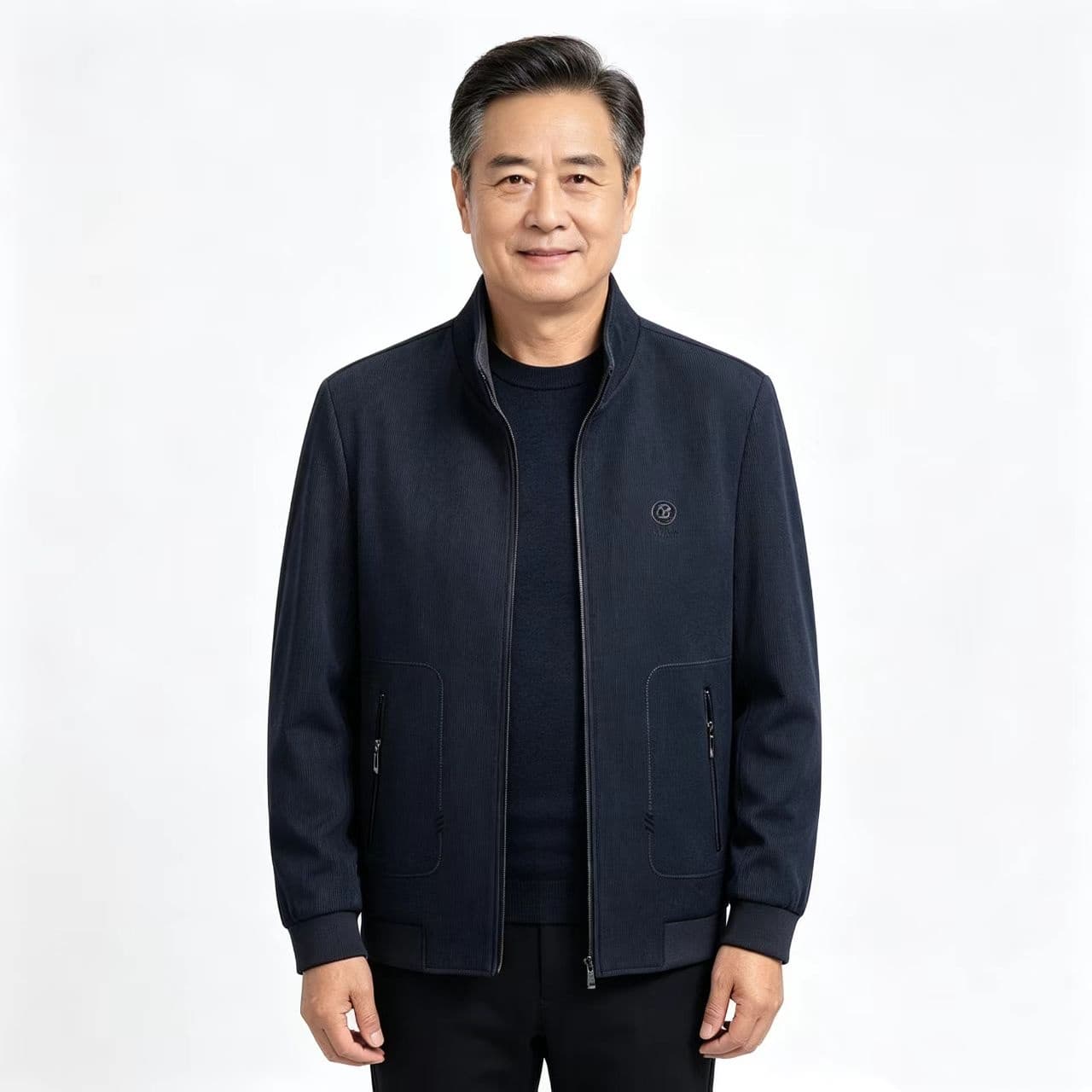 개체 새로운 봄 가을 남성 스탠드 칼라 루즈핏 비즈니스 캐주얼 중노년 아빠 로드 중 재킷 높은 품질 재킷 상세 이미지 6
