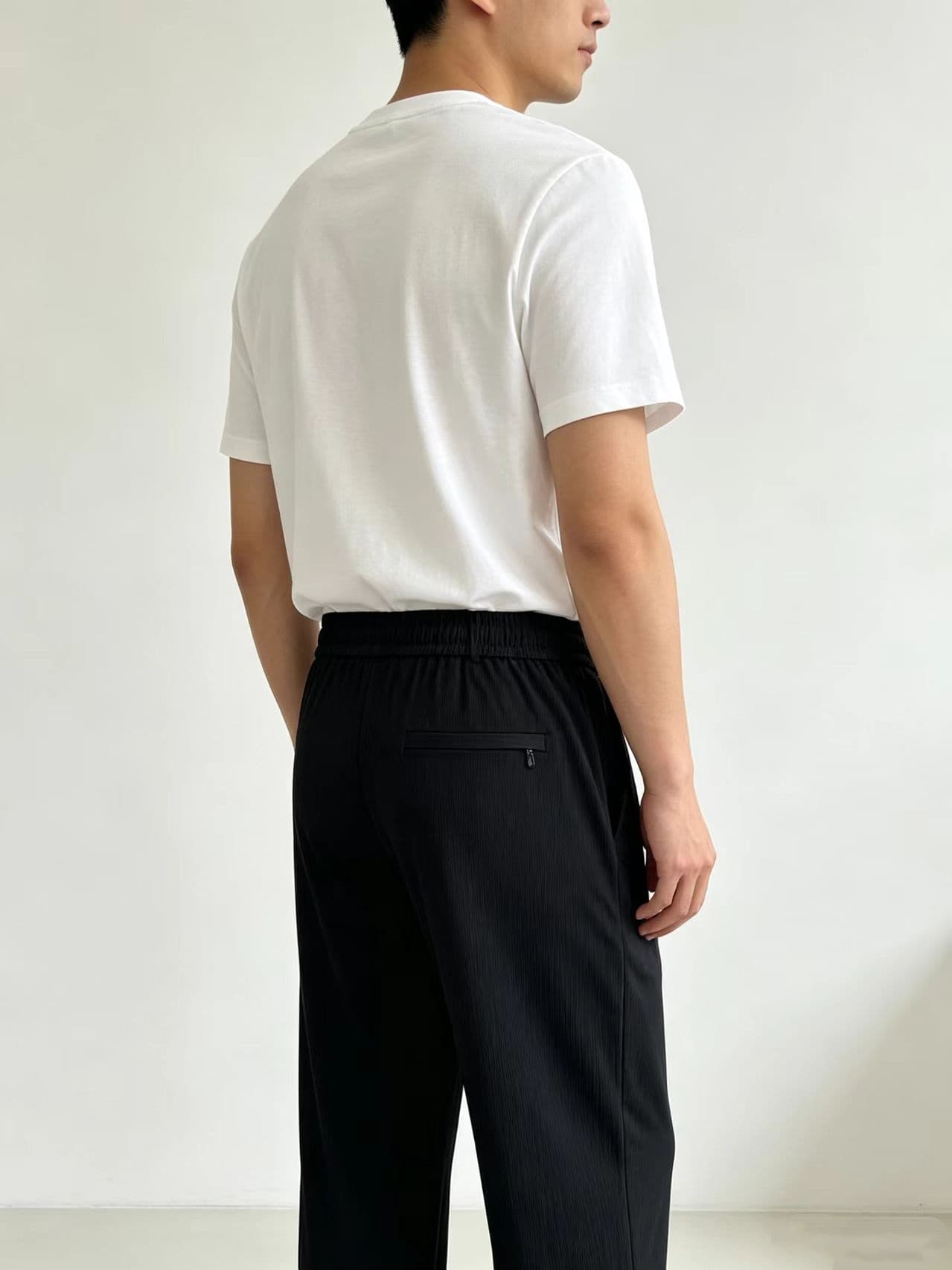 개체 품질 얼음 실크 운동 바지 남성 여름 루즈핏 스트레이트 캐주얼 바지 피트니스 러닝 허리밴드 플랫 발 바지 상세 이미지 13