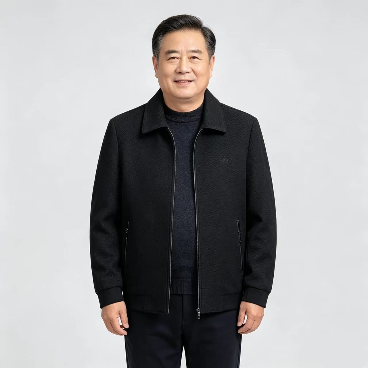개체 폴로 칼라 남성 모직 재킷 빛 비즈니스 높은 품질 모직 코트 중년 보온 가을 겨울 잭 재킷 상세 이미지 20