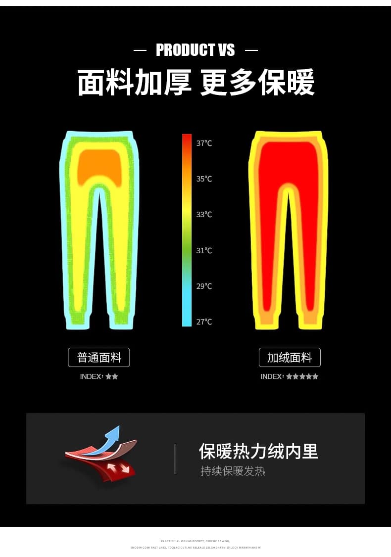 가을 겨울 털이 있는 보온 웨이 바지 남성 스트레이트 미니멀리즘 루즈핏 두꺼운 털이 있는 와이드 레그 팬츠 청년 캐주얼 바지 긴 바지 상세 이미지 3
