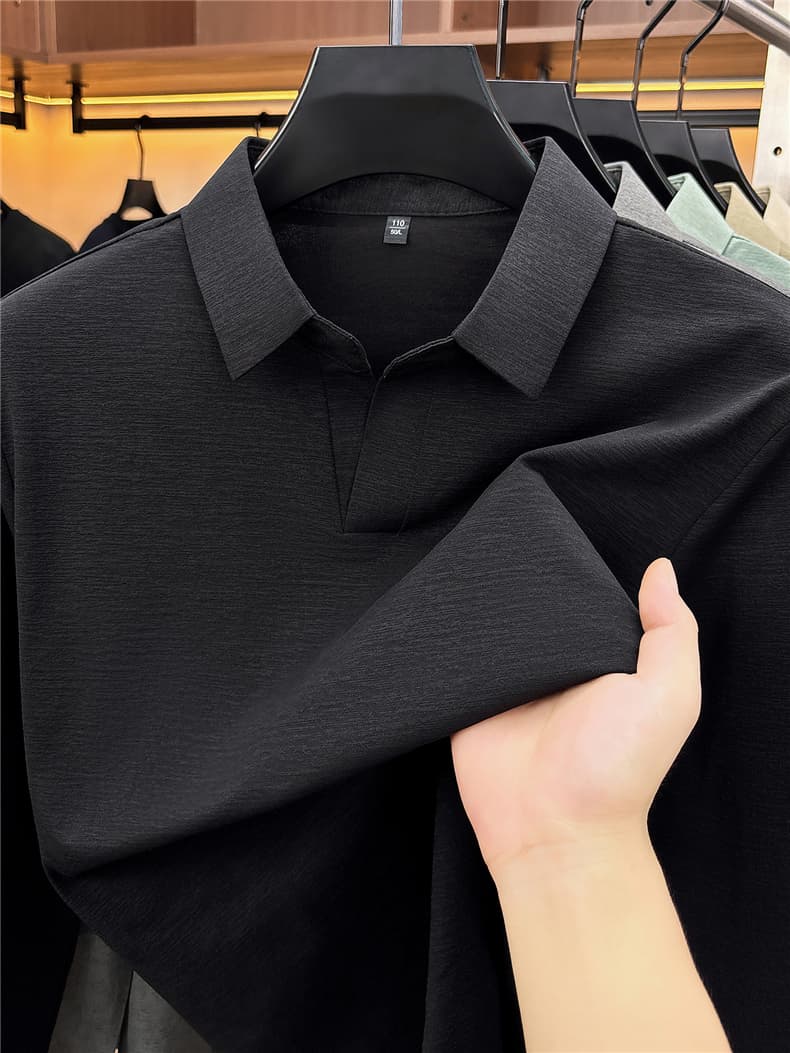 빛 럭셔리 긴팔 티셔츠 아빠 로드 중 새로운 가을 신제품 긴팔 POLO 셔츠 남성 의류 비즈니스 캐주얼 폴로 칼라 맨위 상세 이미지 27