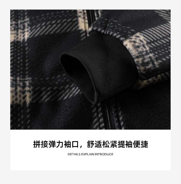 국경 간 유럽 코드 겨울 체크무늬 후드 털이 있고 두꺼운 보온 아메리칸 캐주얼 커플 야외 스포츠 남성 재킷 상세 이미지 7