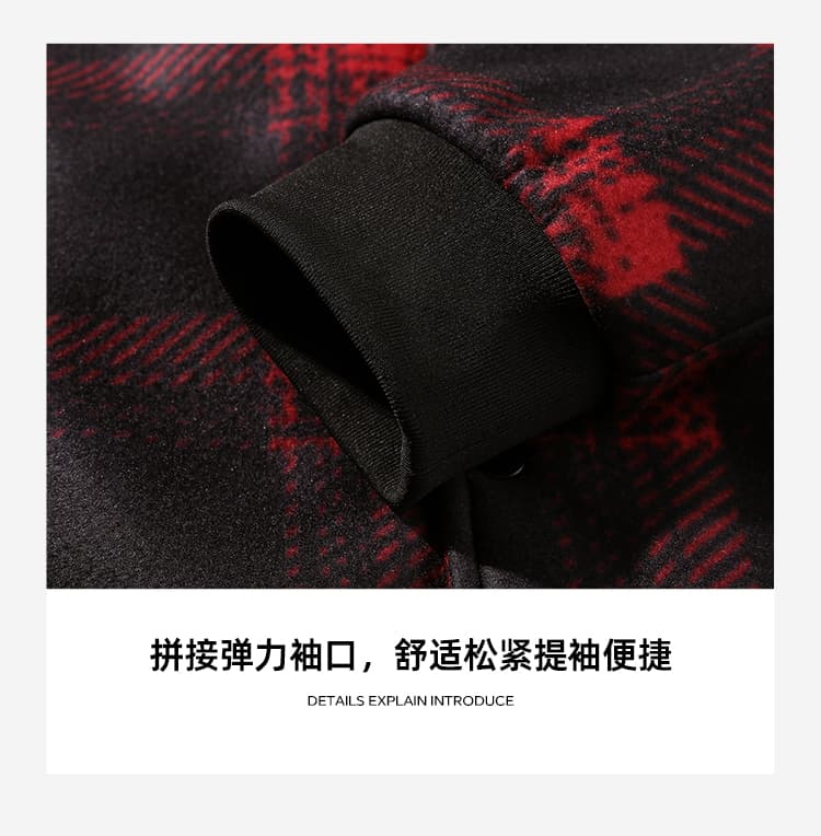 국경 간 유럽 코드 아메리칸 모피 칼라 네리 털이 있고 두꺼운 체크무늬 운동 캐주얼 야외 남성 재킷 재킷 면 옷 상세 이미지 7