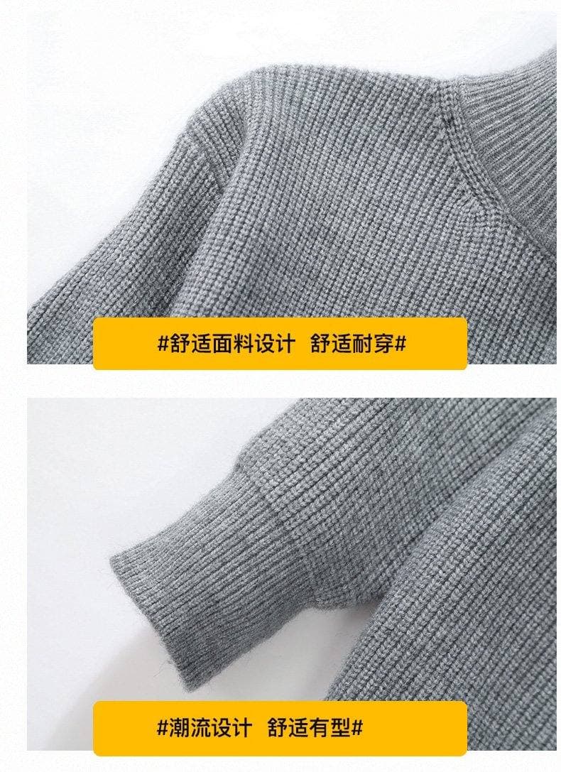 조수 브랜드 마이크로 넓은 스탠드 칼라 니트 카디건 코트 남성 가을 겨울 새로운 느긋한 바람 외출용 루즈핏 캐주얼 스웨터 트렌디 상세 이미지 22