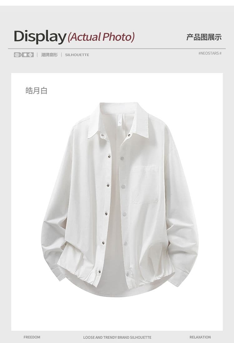 봄 가을 새로운 조수 브랜드 남성 캐주얼 오래된 돈 바람 루즈핏 인터넷 에디션 긴팔 남성 다용도 루즈핏 셔츠 긴팔 상세 이미지 8