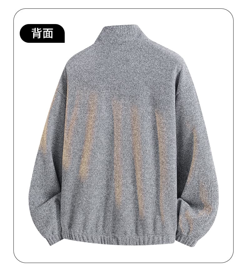 아메리칸 바람 좋은 체크무늬 재킷 남성 봄 가을 다용도 새로운 조수 브랜드 루즈핏 스탠드 칼라 옷 니트 카디건 코트 상세 이미지 14