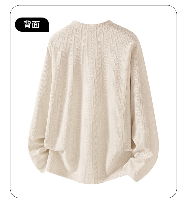 질감 루즈핏 V넥 긴팔 티셔츠 남자 봄 가을 조수 브랜드 무거운 인사이드 가져 가라. 기본 셔츠 남성 의류 캐주얼 맨위 고급 센스 상세 이미지 9