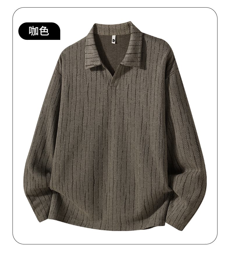 남성 조수 브랜드 일본식 POLO 셔츠 느긋한 바람 봄 가을 새로운 캐주얼 다용도 V 넥 셔츠 긴팔 패션 후드티 상세 이미지 11