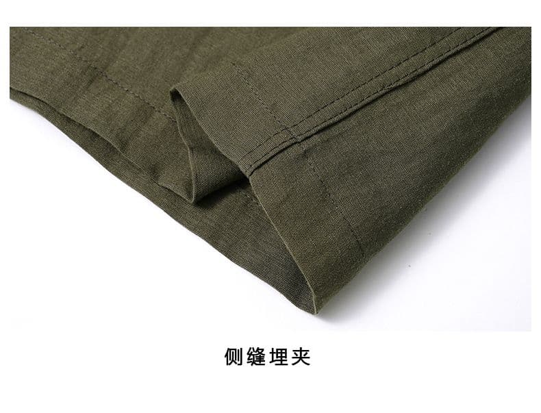 새로운 단색 쿠바 칼라 주간 실크 아마 긴팔 POLO 셔츠 미니멀리즘 캐주얼 루즈핏 남성 의류 통기성 편안함 맨위 상세 이미지 5