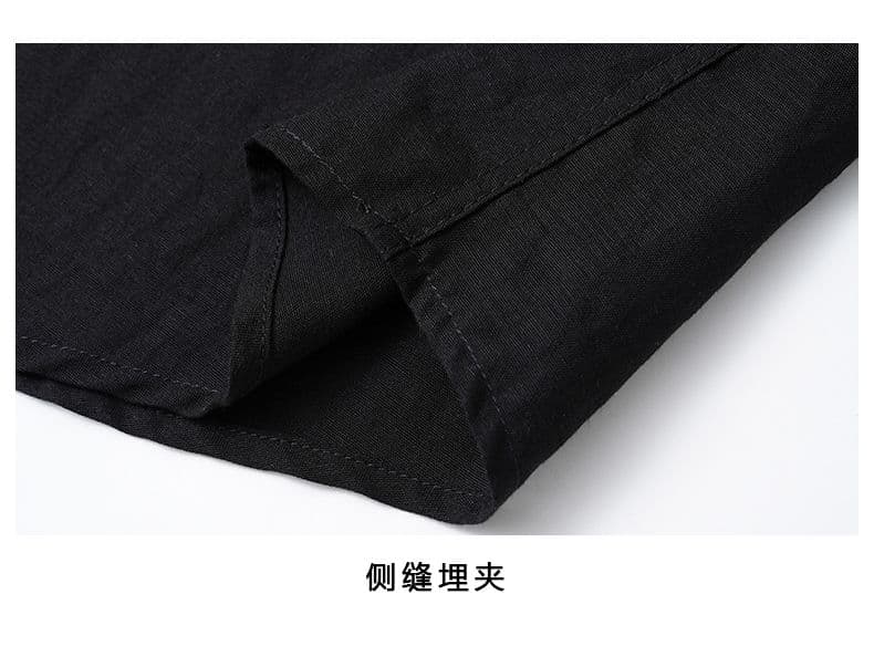 가을 얇은 스타일 주머니 단색 남성 POLO 셔츠 미니멀리즘 캐주얼 주간 실크 아마 풀오버 맨위 루즈핏 남성 의류 티셔츠 상세 이미지 5