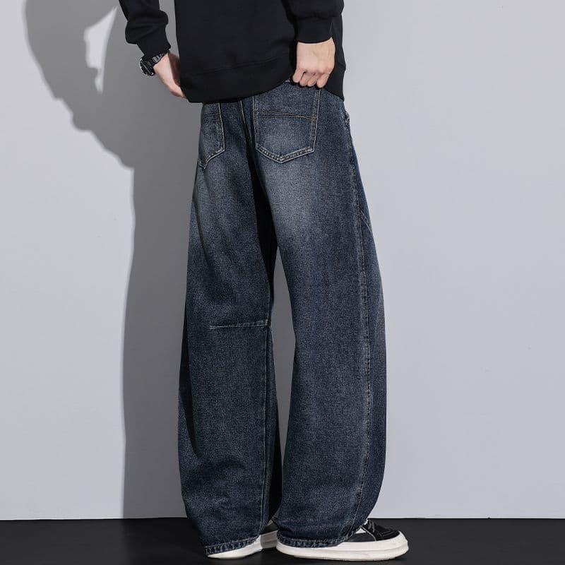 아메리칸 모통이 칼 레트로 넓은 다리 청바지 남성 2026 새로운 루즈핏 스트레이트 조수 브랜드 캐주얼 남성 긴 바지 이미지 4