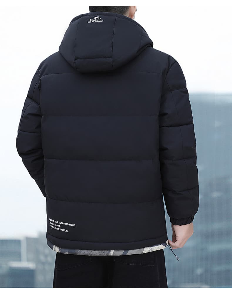 면 옷 가을 겨울 남성 폭발 루즈핏 패딩 재킷 높은 품질 두꺼운 보온 방한 방수 재킷 후드 남성 의류 상세 이미지 9