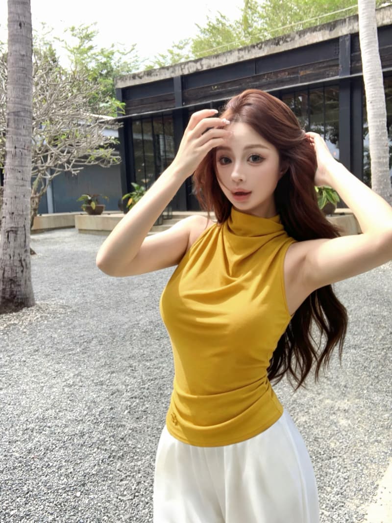 실사 정가 작은 말 자수 백리스 티셔츠 여성 라이 경기 서울 주간 실크 흔들다 칼라 조끼 느긋한 맨위 상세 이미지 17
