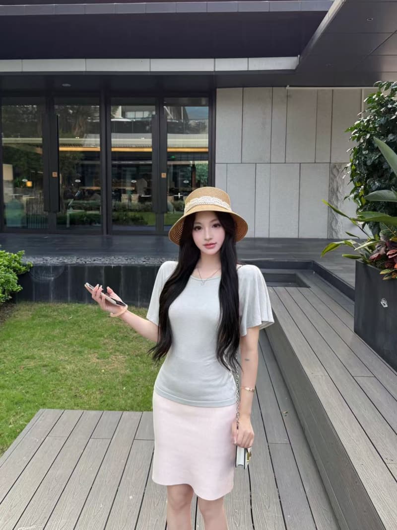 실사 정가 로진 예 : 모 입소문 원사 실크 주간 실크 펄럭 이는 연꽃 잎 소매 레이스업 tee 상세 이미지 4