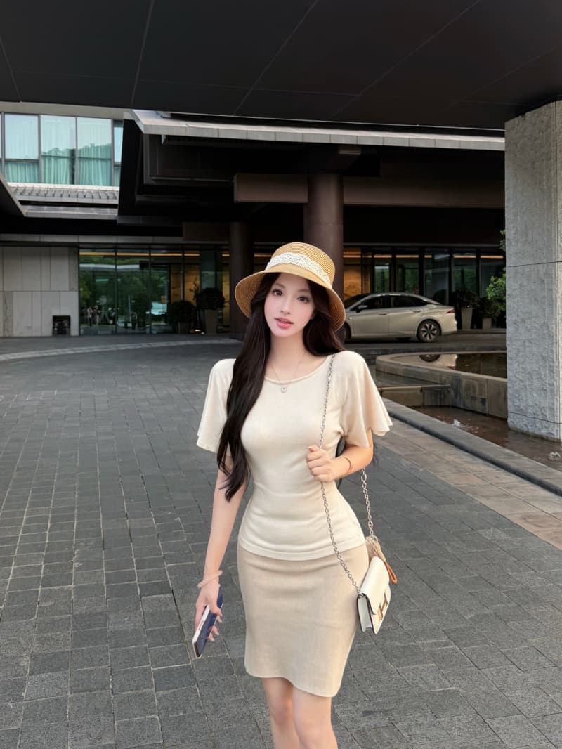 실사 정가 로진 예 : 모 입소문 원사 실크 주간 실크 펄럭 이는 연꽃 잎 소매 레이스업 tee 상세 이미지 5