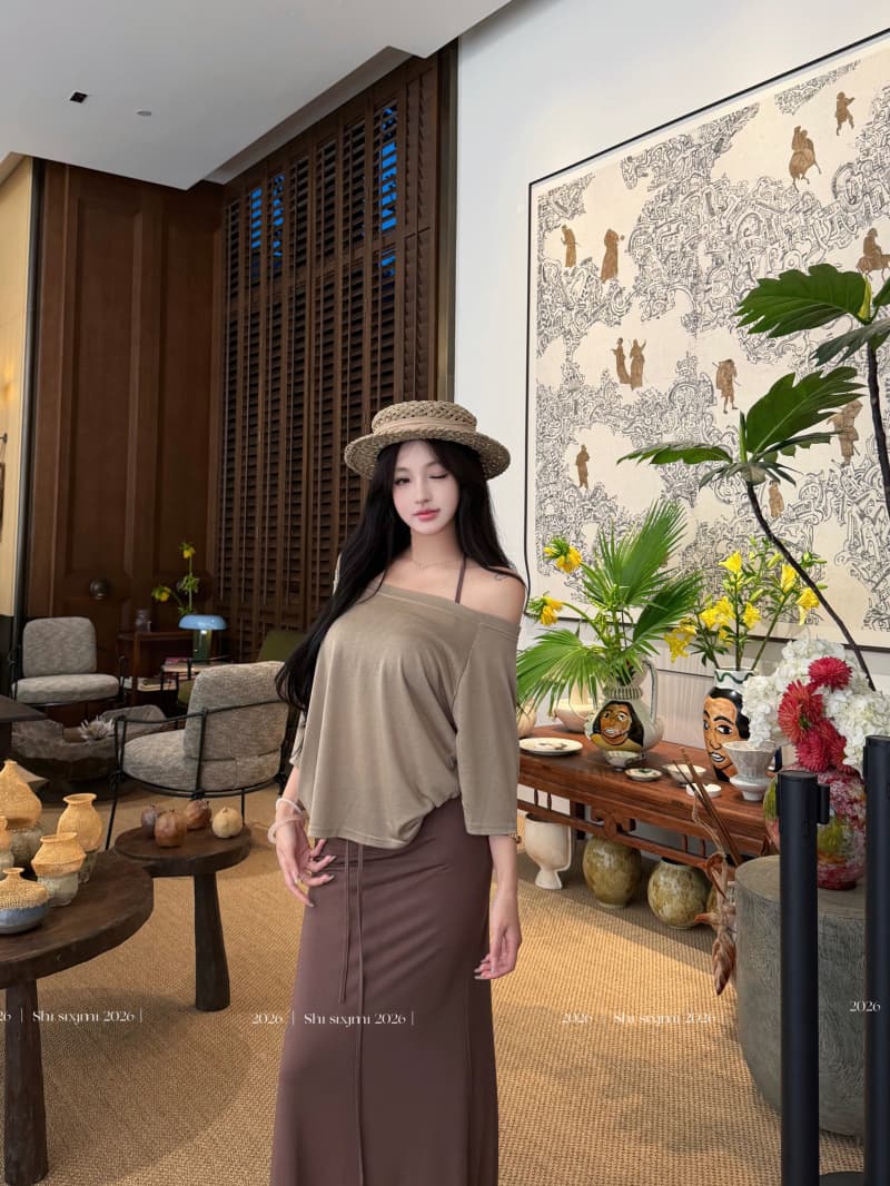 실사 정가 여름 순수한 욕망 바람 핫걸 새는 어깨 블라우스 행침 목 조끼 인어 꼬리 반신 스커트 슬림해 보이는 3종 세트 상세 이미지 15