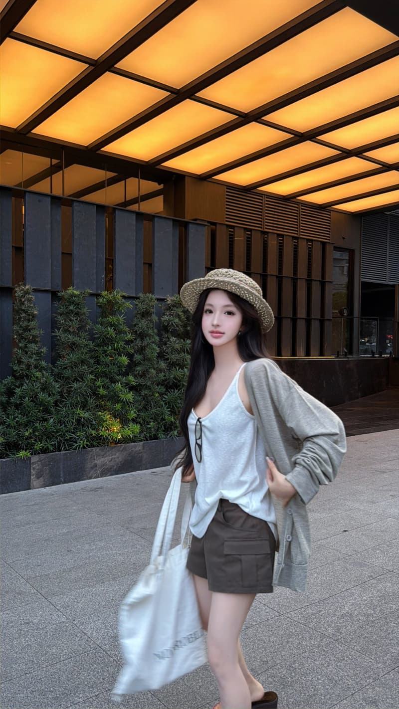 실사 정가 자외선 차단 오픈 가디건 외부 가져 가라. 루즈핏 블라우스 긴팔 에어컨 셔츠 고급 센스 숄 다용도 맨위 이미지 2