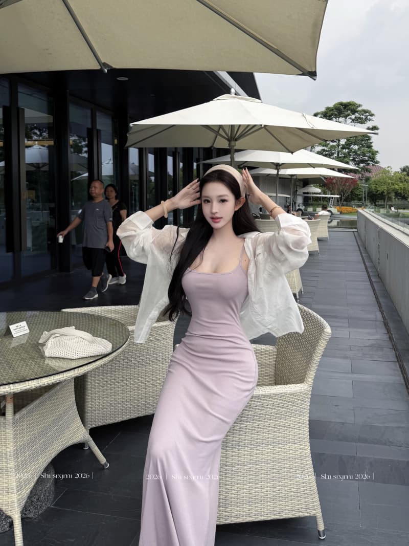 실사 정가 芋 보라색 슈퍼 부드러운 디스플레이 화이트 품격 향기로운 芋 보라색 순수한 욕망 몸매 가꾸기 타이트 스커트 인어 꼬리 스커트 상세 이미지 1