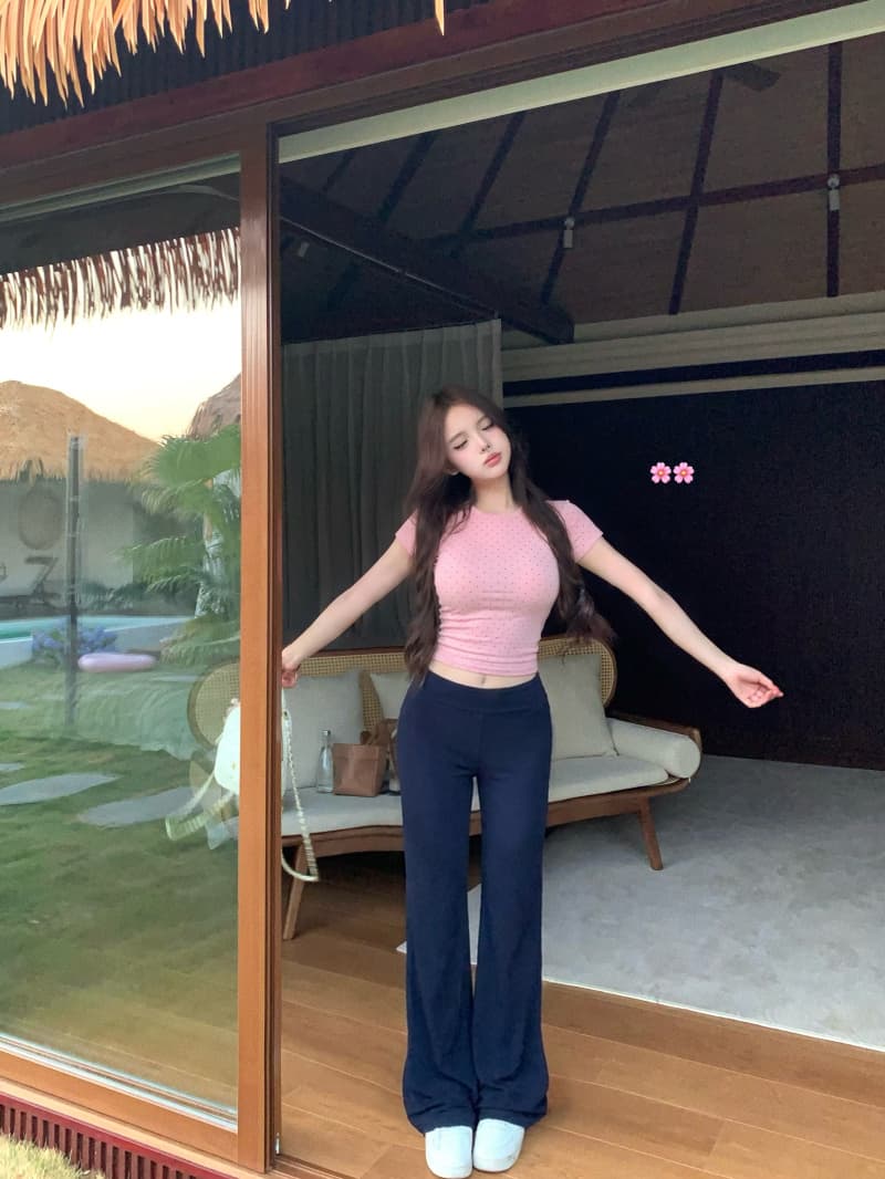 실사 정가 한 부서 라운드 넥 도트 무늬 반팔 티셔츠 여름 새로운 여성 몸매 가꾸기 자이언트 잘 생긴 ins 아름다운 맨위 상세 이미지 12