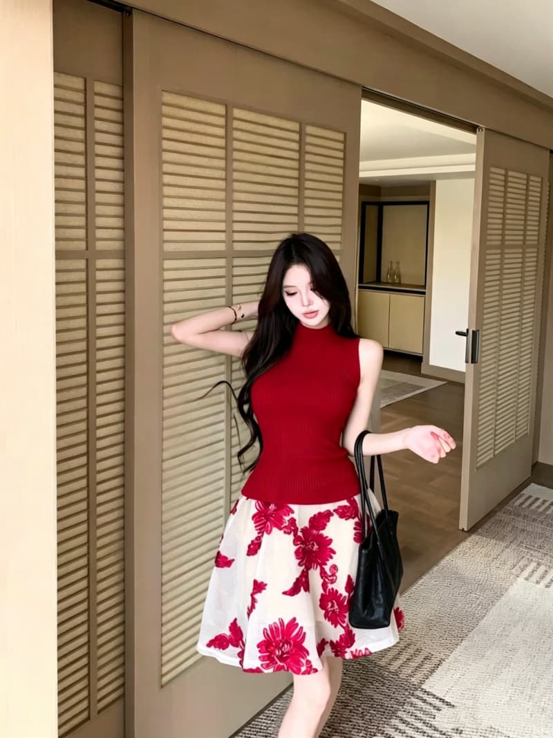 실사 정가 라이 경기 서울 u 칼라 높음 폭탄 반소매 티셔츠 여성 자수 망사 푹신한 대 와이드 진자 반신 스커트 상세 이미지 5