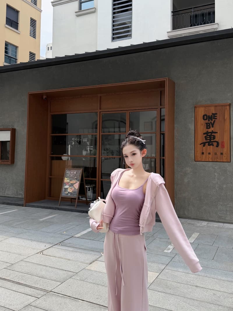 실사 정가 모달 면 후드 티 스웨터 여성 가을 맨위 캐미솔 캐주얼 바지 만 가져 가라. 세트 그룹 상세 이미지 11
