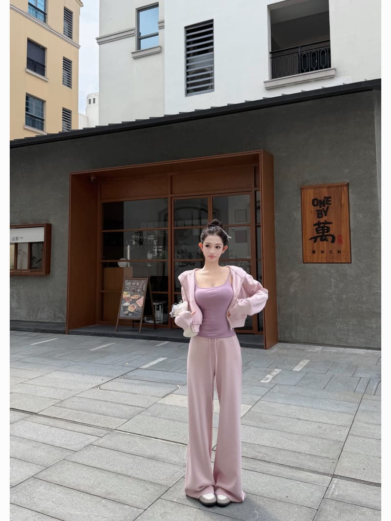 실사 정가 모달 면 후드 티 스웨터 여성 가을 맨위 캐미솔 캐주얼 바지 만 가져 가라. 세트 그룹 상세 이미지 14