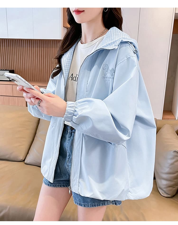 실사 후드 바람막이 여성 코트 가을 새로운 학생 루즈핏 캐주얼 다용도 자켓 외국 가스 맨위 트렌디 상세 이미지 24