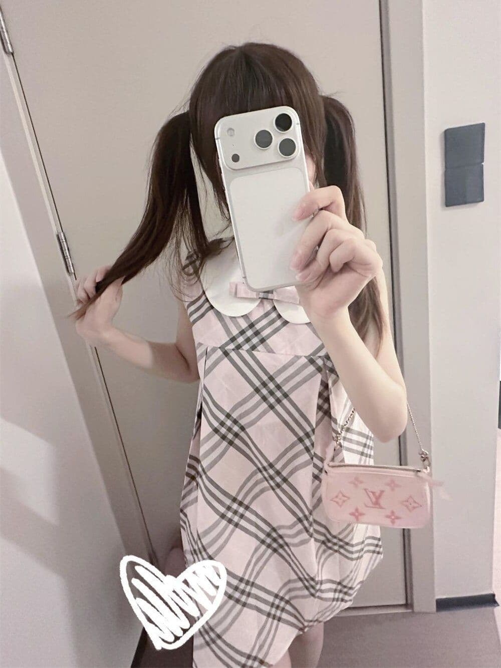 달콤함 귀여운 소녀 센스 체크무늬 베이비 칼라 드레스 여름 새로운 외국 가스 연령 감소 루즈핏 짧은 상세 이미지 1