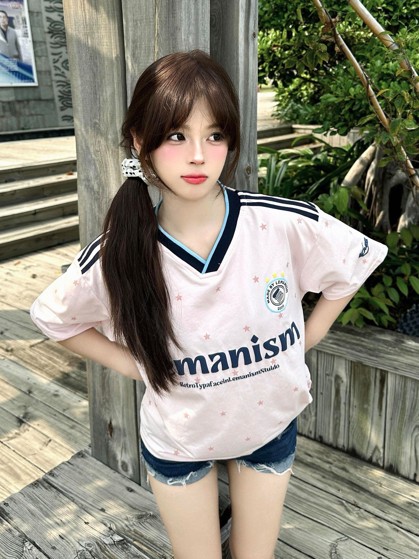 포밍 프린트 원본 솜씨 19 지점 220 그램 순면 반팔 티셔츠 여성