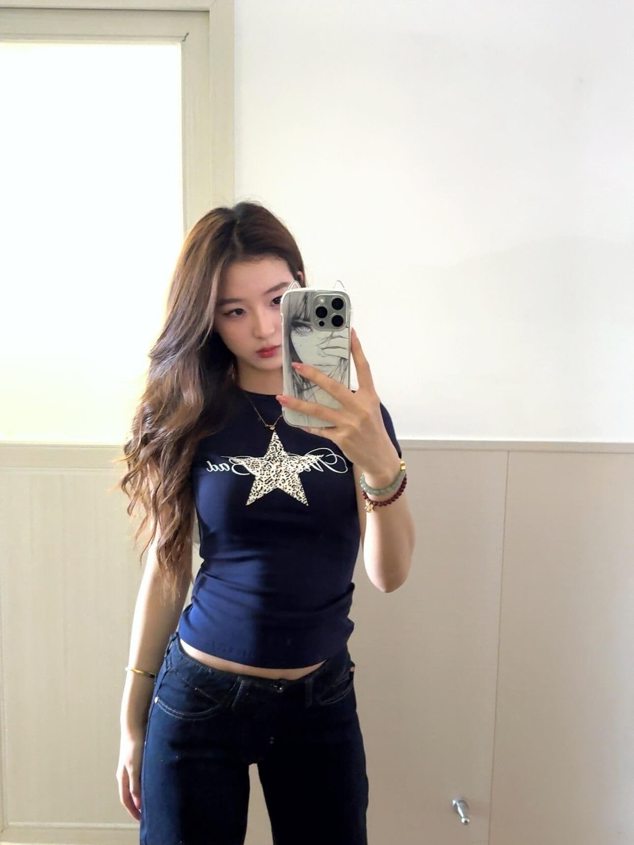 아메리칸 레트로 프린트 반팔 티셔츠 여성 여름 쇼트 스타일 신축성 몸매 가꾸기 슬림해 보이는 캐주얼 맨위 이미지 4