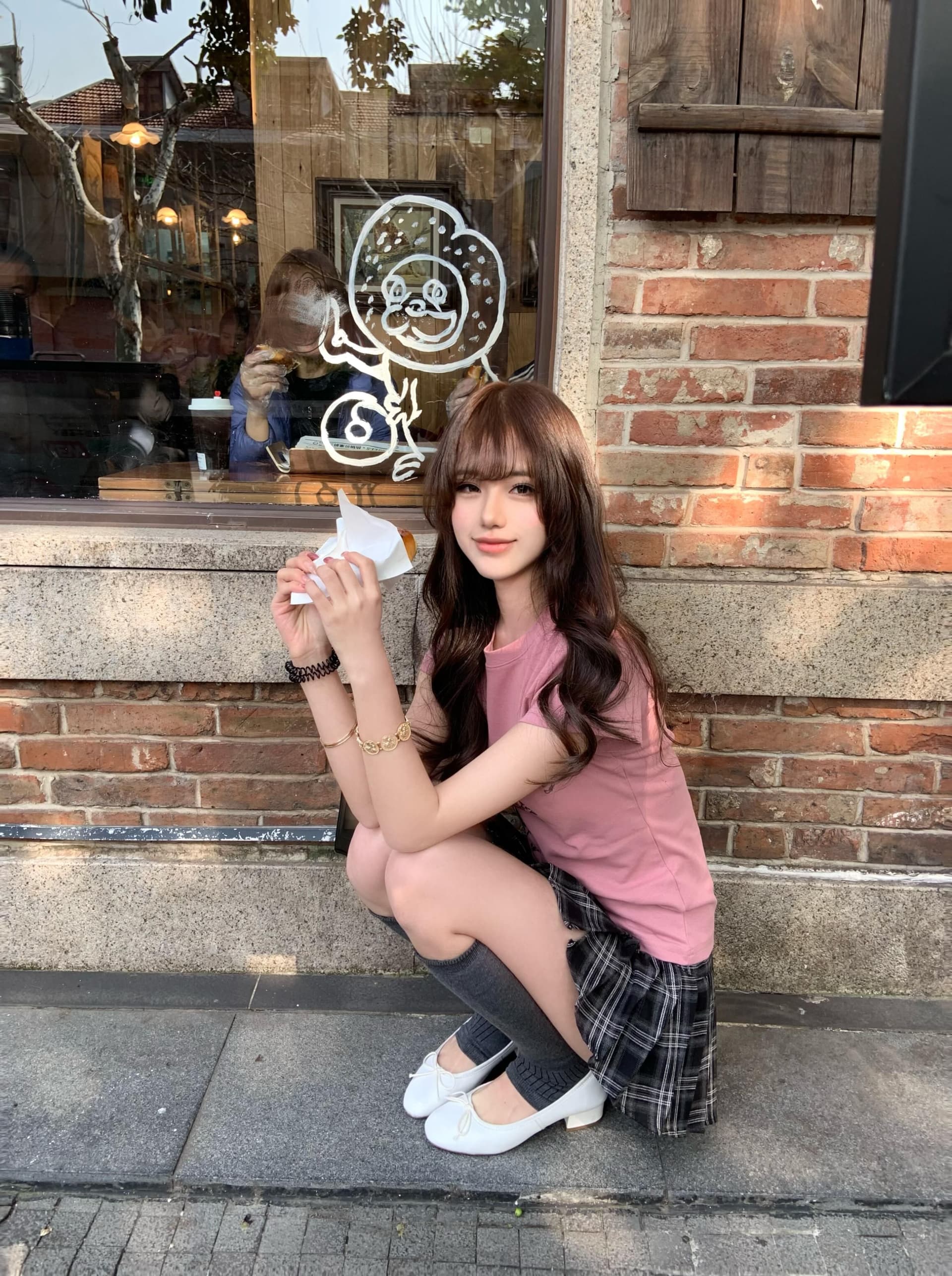몸매 가꾸기 슬림해 보이는 긍정적 인 어깨 반팔 티셔츠 여성 여름 프린트 상세 이미지 9