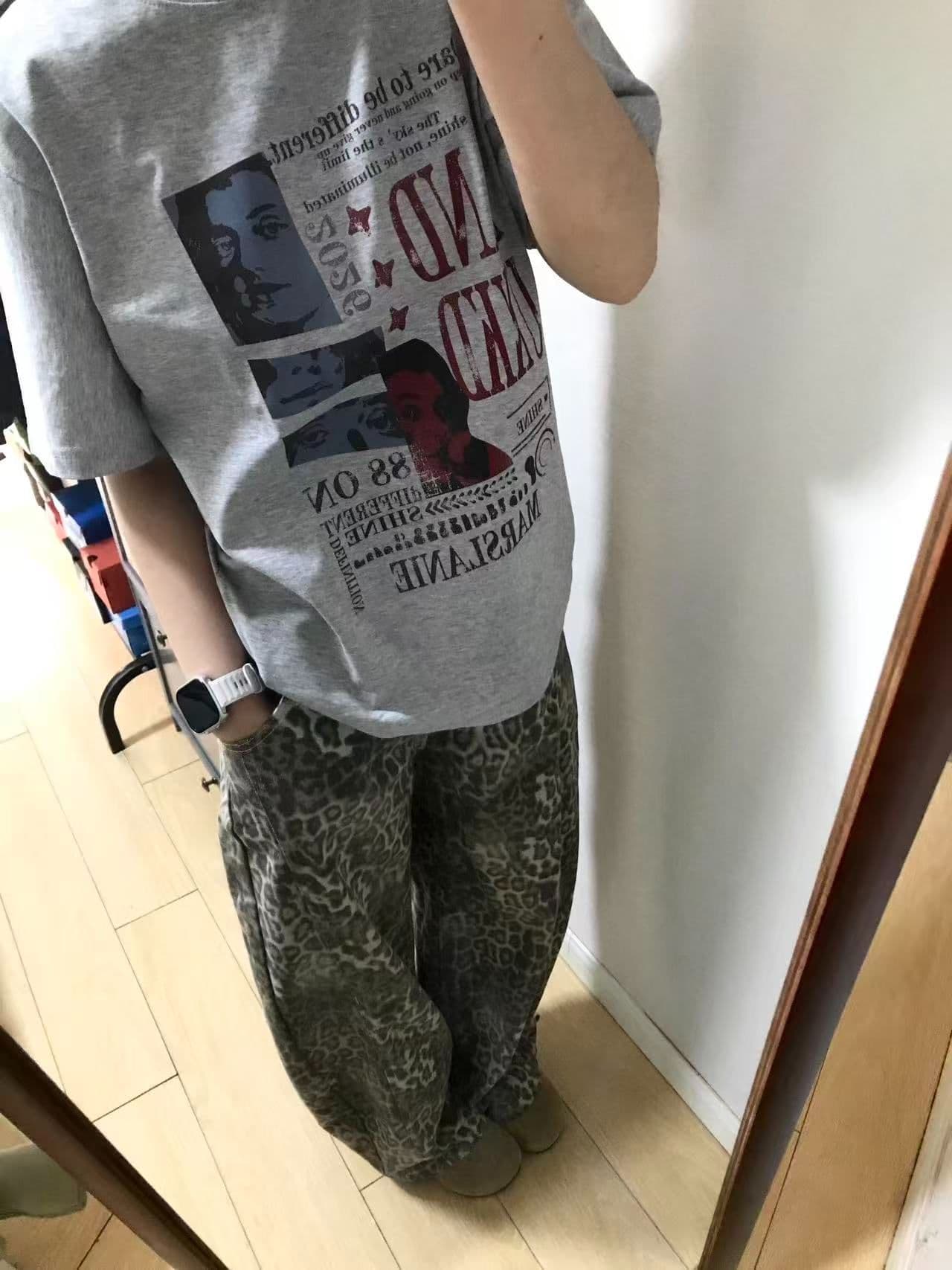 출처 생방송 품질 21 230 크 빗질하다 닫기 이후 패키지 칼라 티셔츠 유럽과 미국 초상화 프린트